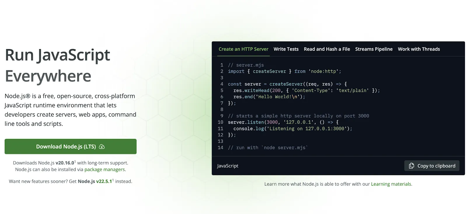 Ejecución del instalador de Node.js